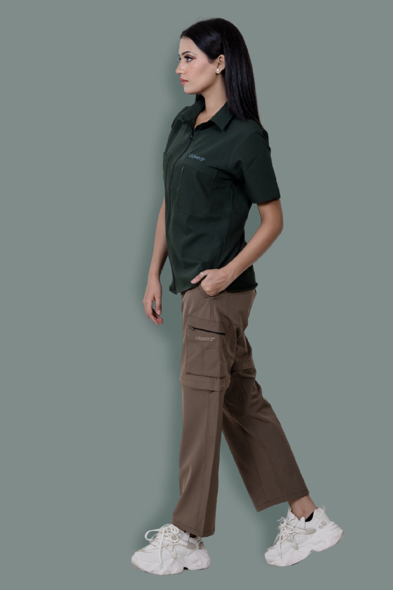 Nicobar Airvent Half Sleeve Shirt - Bottle Green