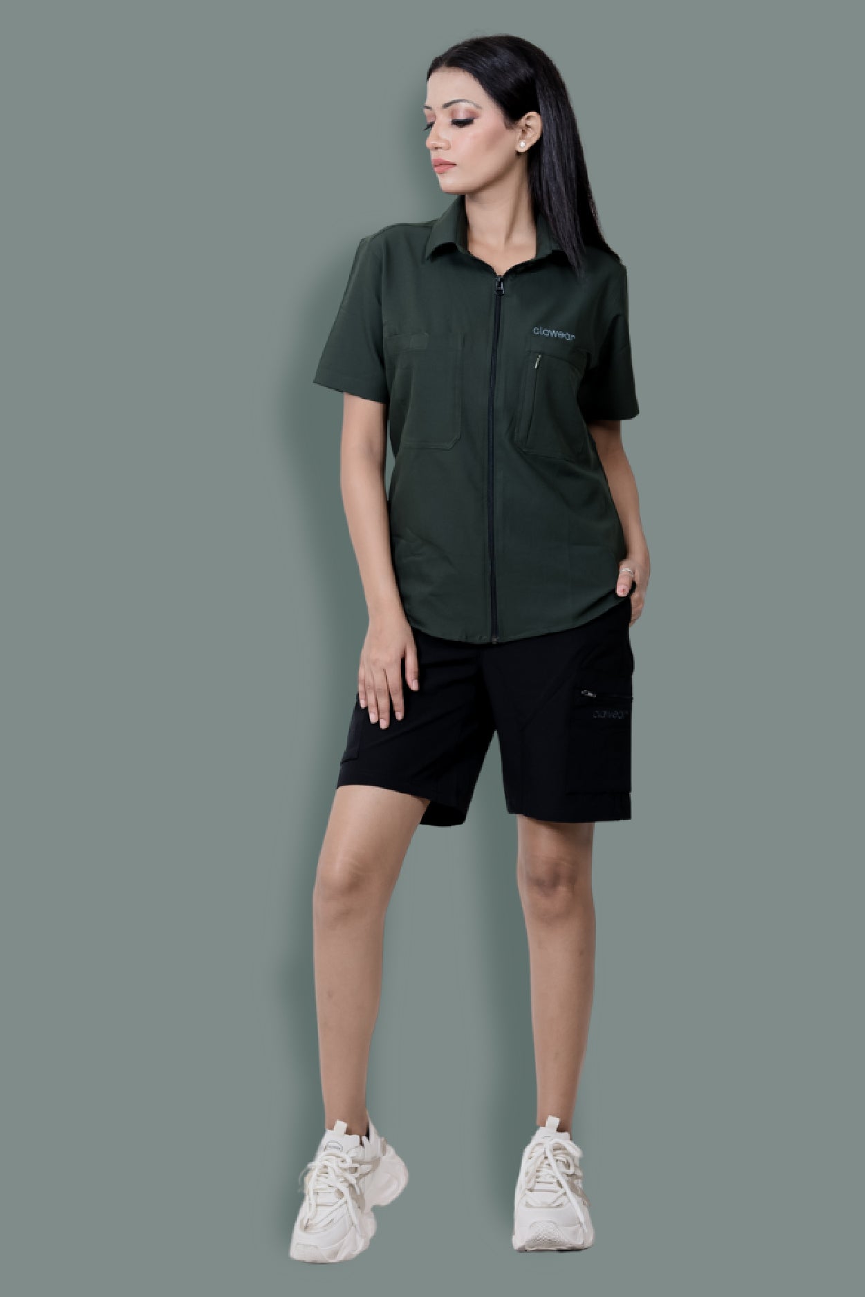 Nicobar Airvent Half Sleeve Shirt - Bottle Green