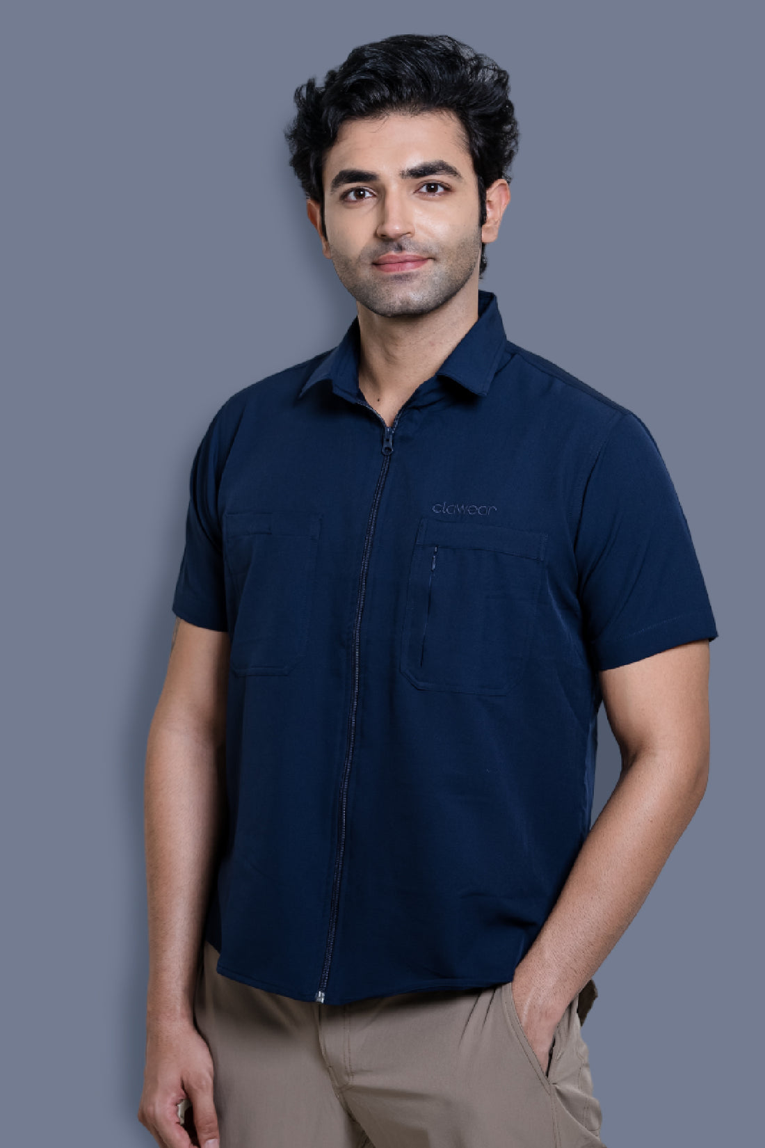 Nicobar Airvent Half Sleeve Shirt - Navy Blue
