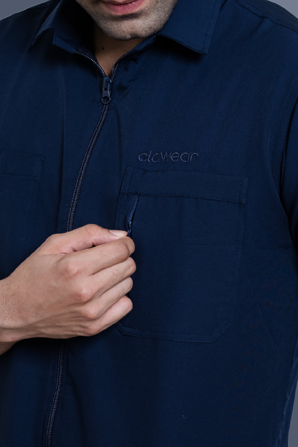 Nicobar Airvent  Half Sleeves - Navy Blue