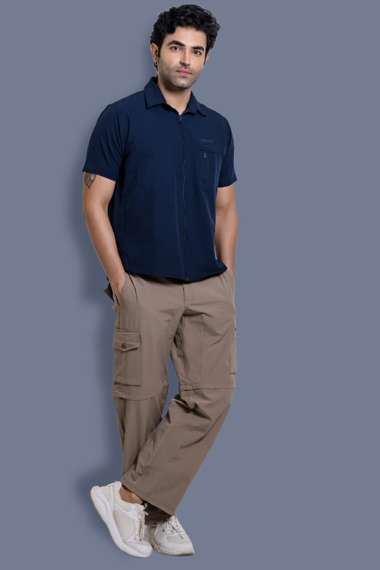 Nicobar Airvent  Half Sleeves - Navy Blue