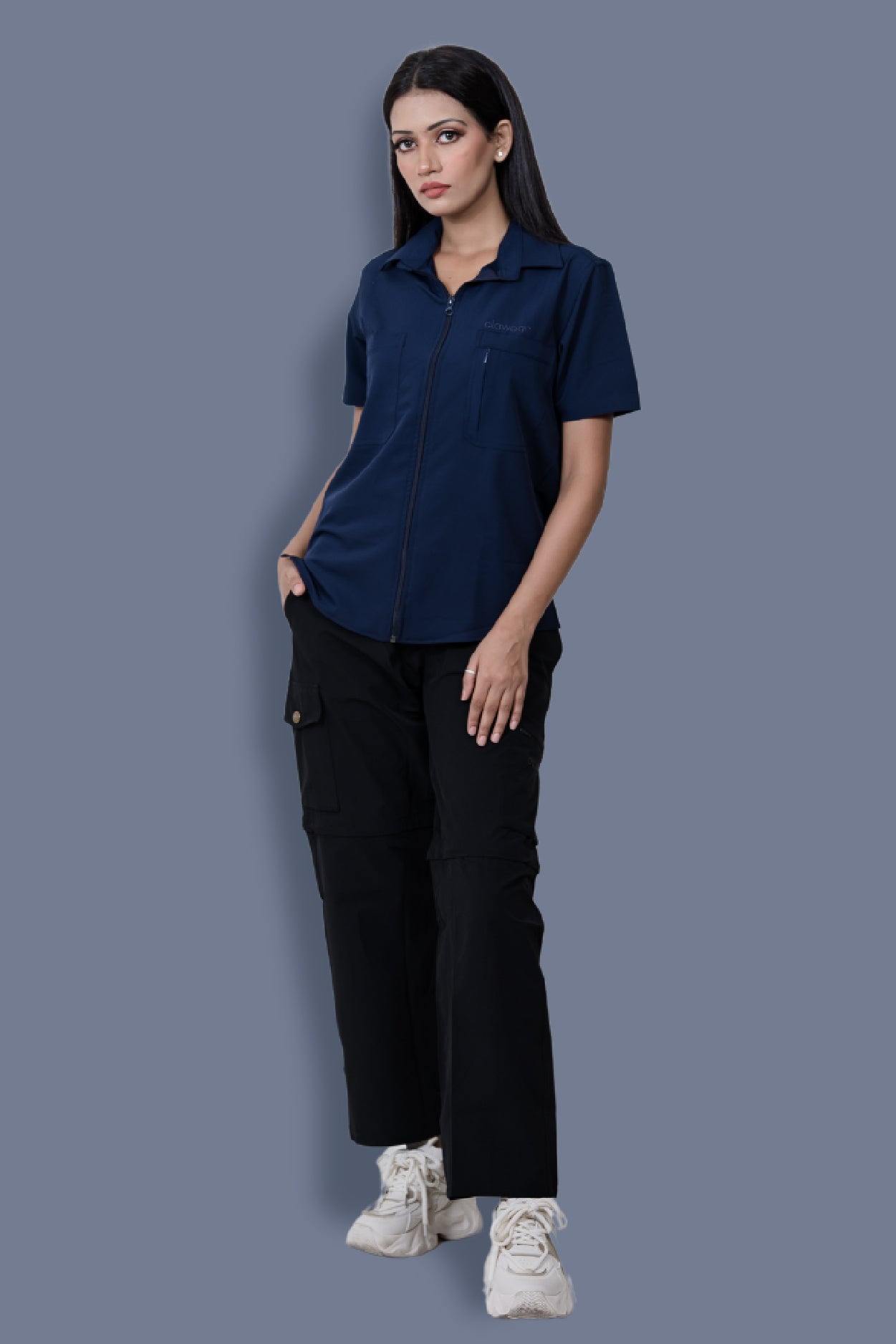 Nicobar Airvent  Half Sleeves - Navy Blue