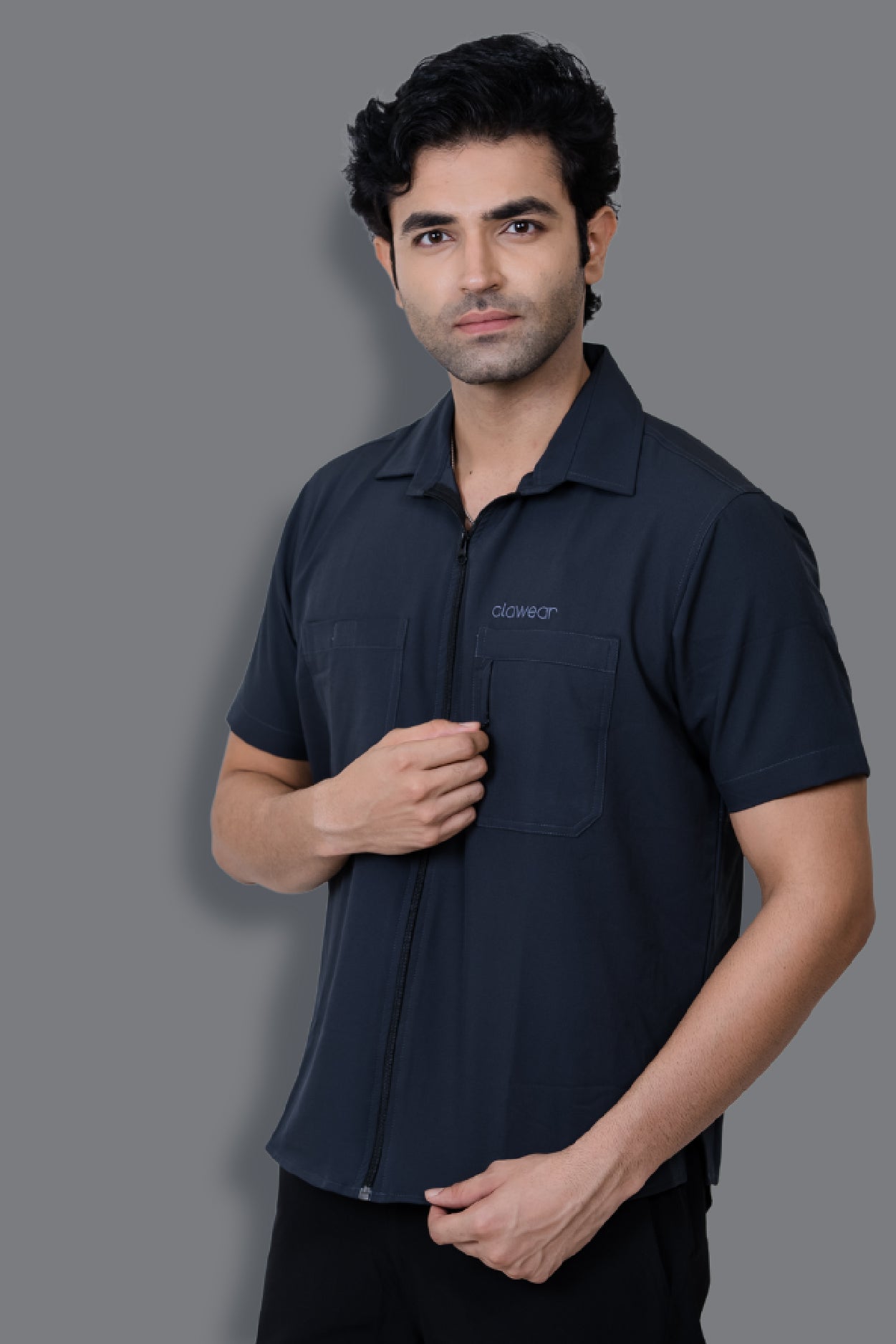 Nicobar Airvent Half Sleeve Shirt - Dark Grey
