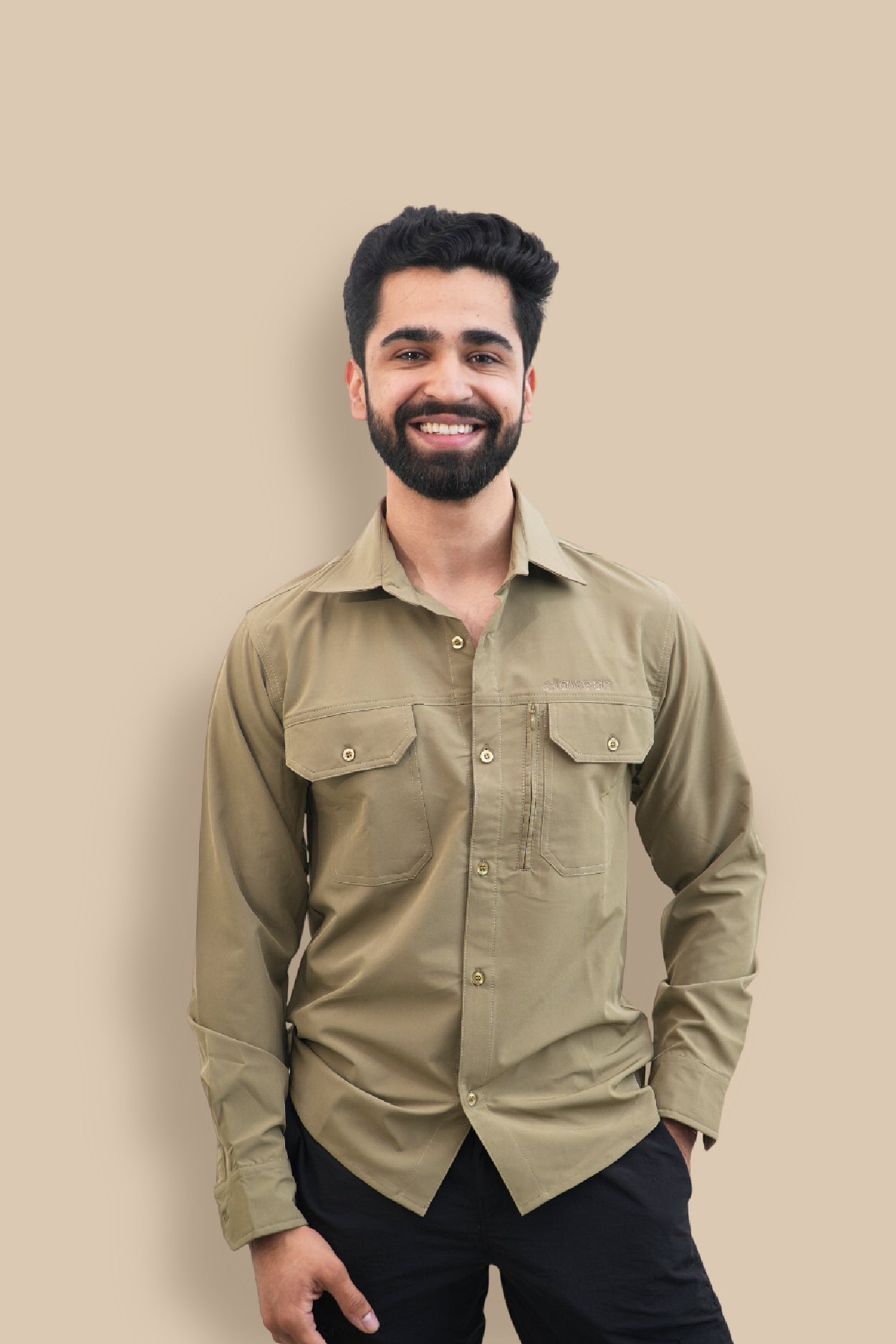 Nilgiris Full Sleeves Airvent Shirt - Teal Green