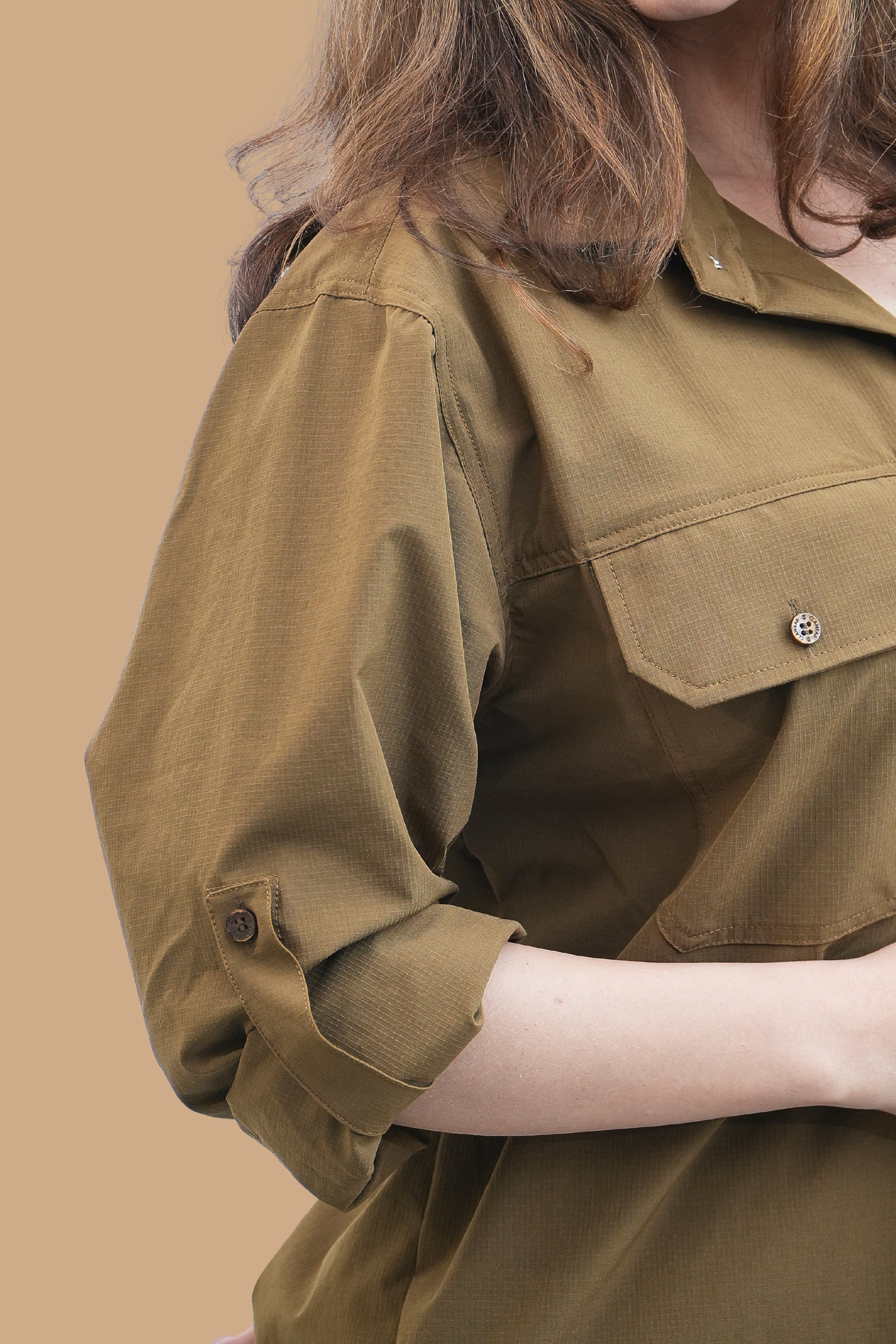 Nilgiris Full Sleeves Airvent Shirt - Teal Green