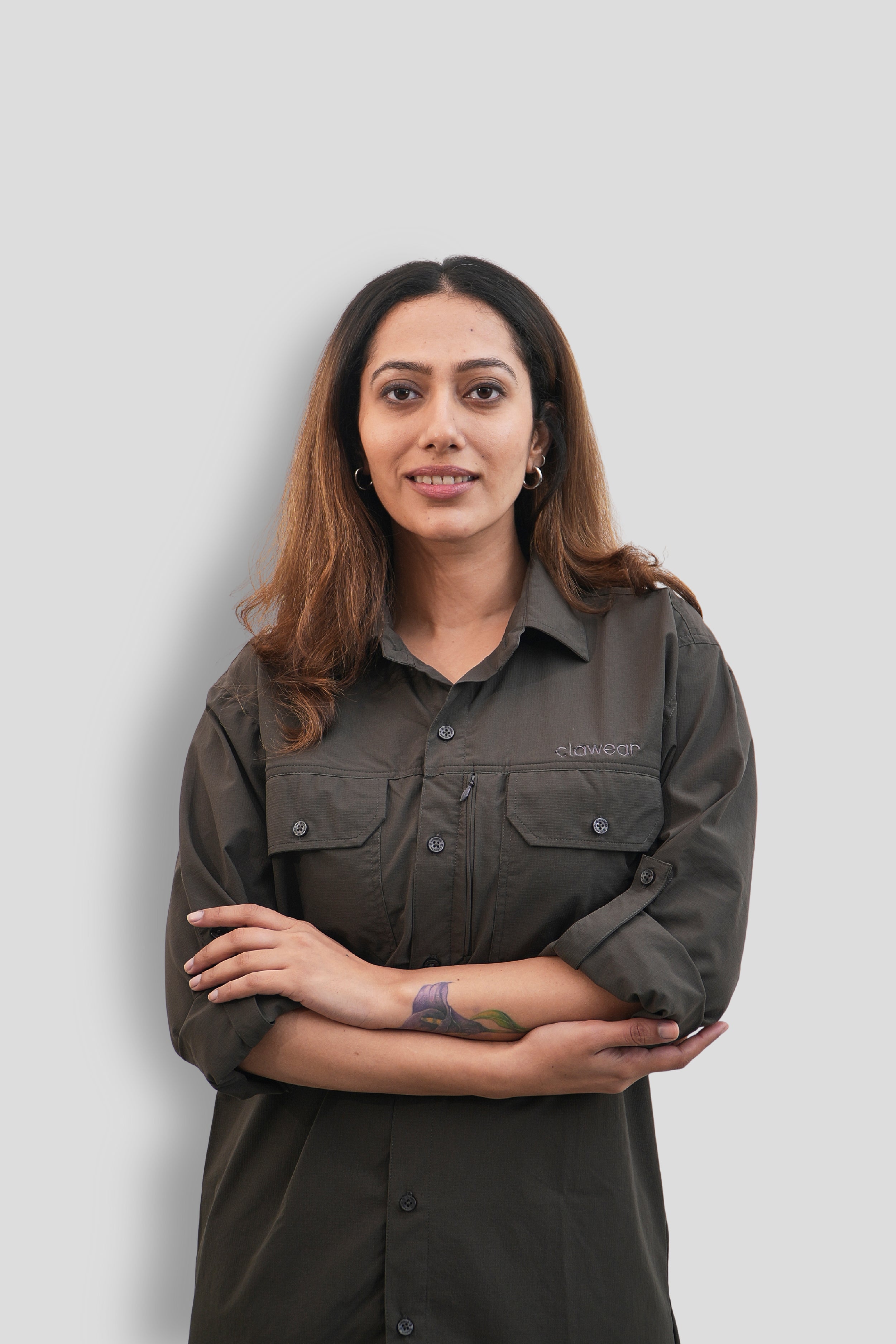 Nilgiris Full Sleeves Airvent Shirt - Teal Green