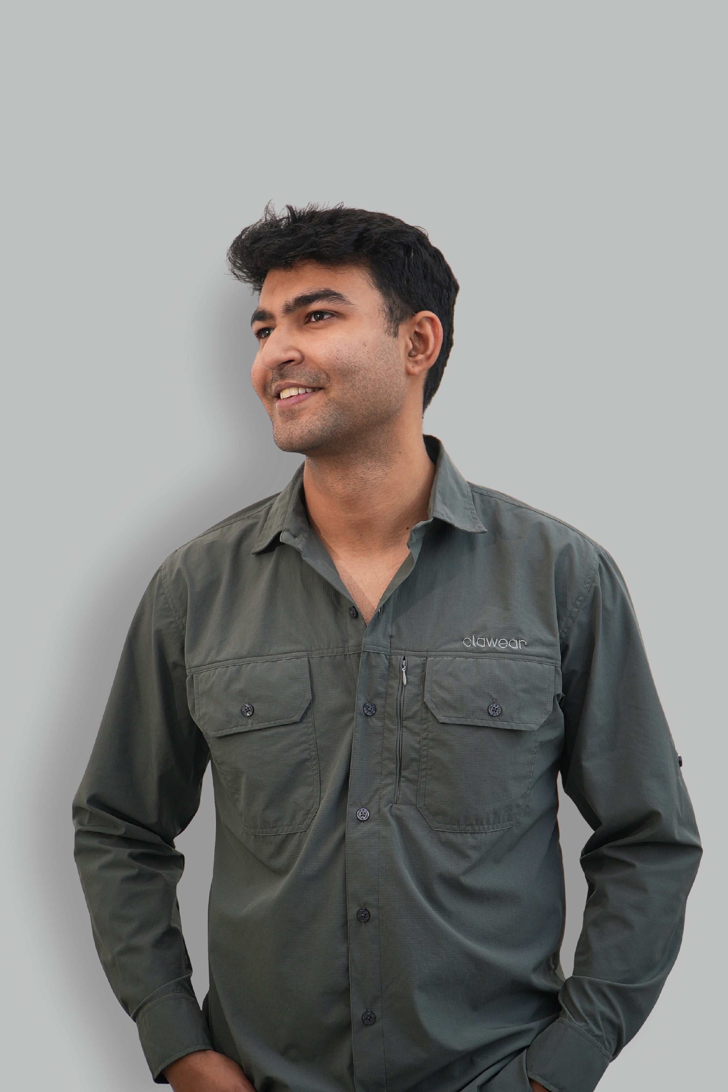 Nilgiris Full Sleeves Airvent Shirt - Teal Green