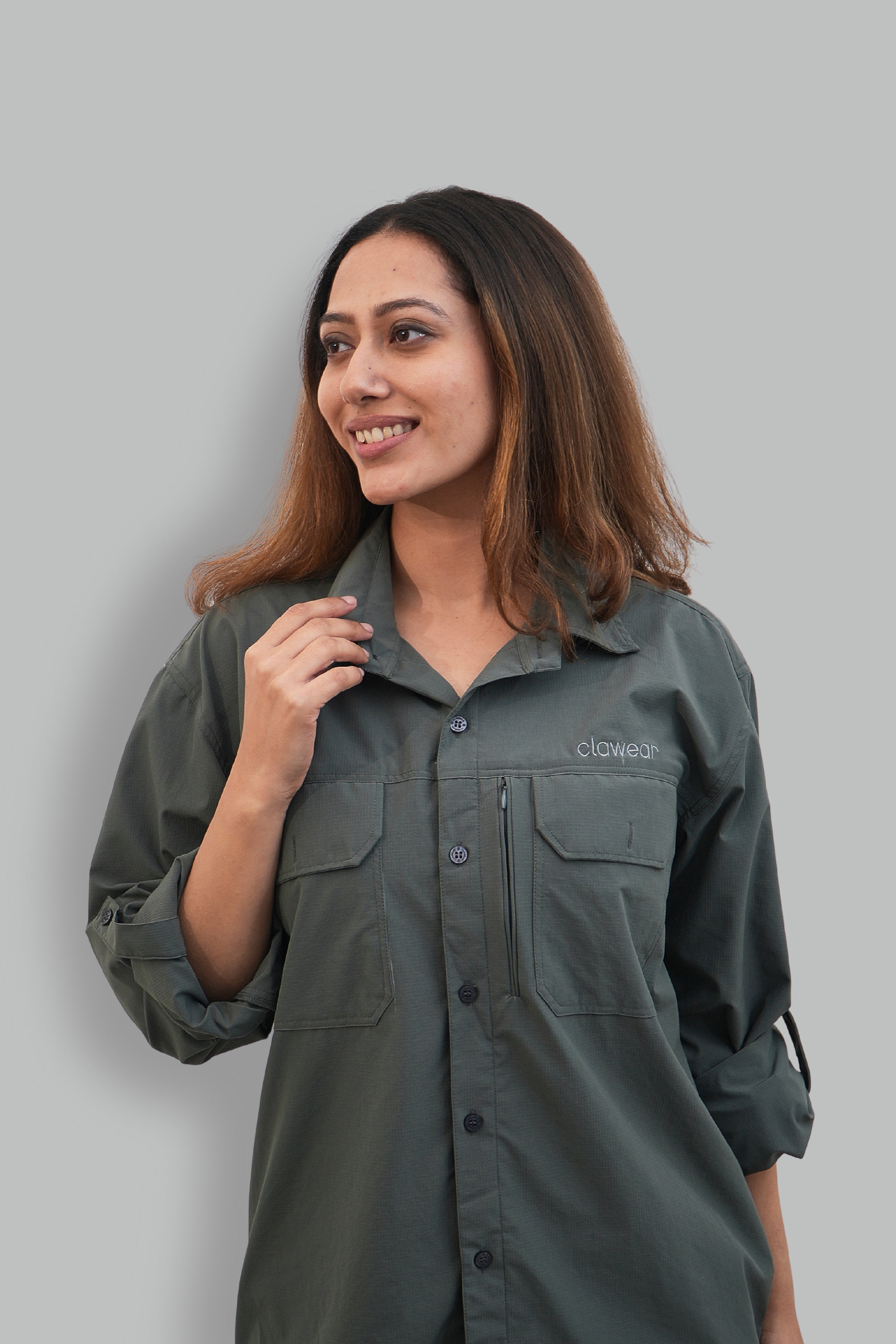Nilgiris Full Sleeves Airvent Shirt - Teal Green