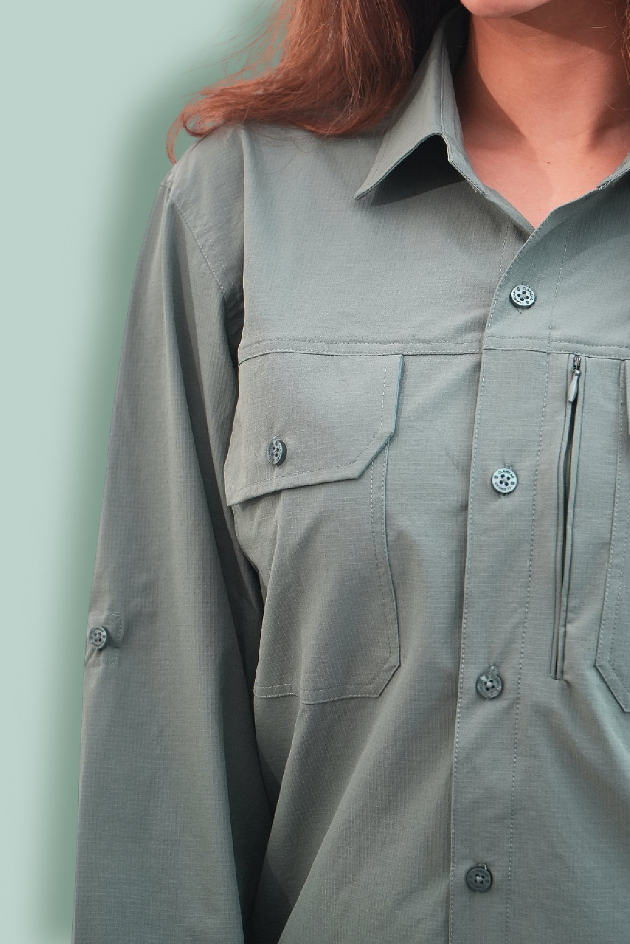 Nilgiris Full Sleeves Airvent Shirt - Teal Green