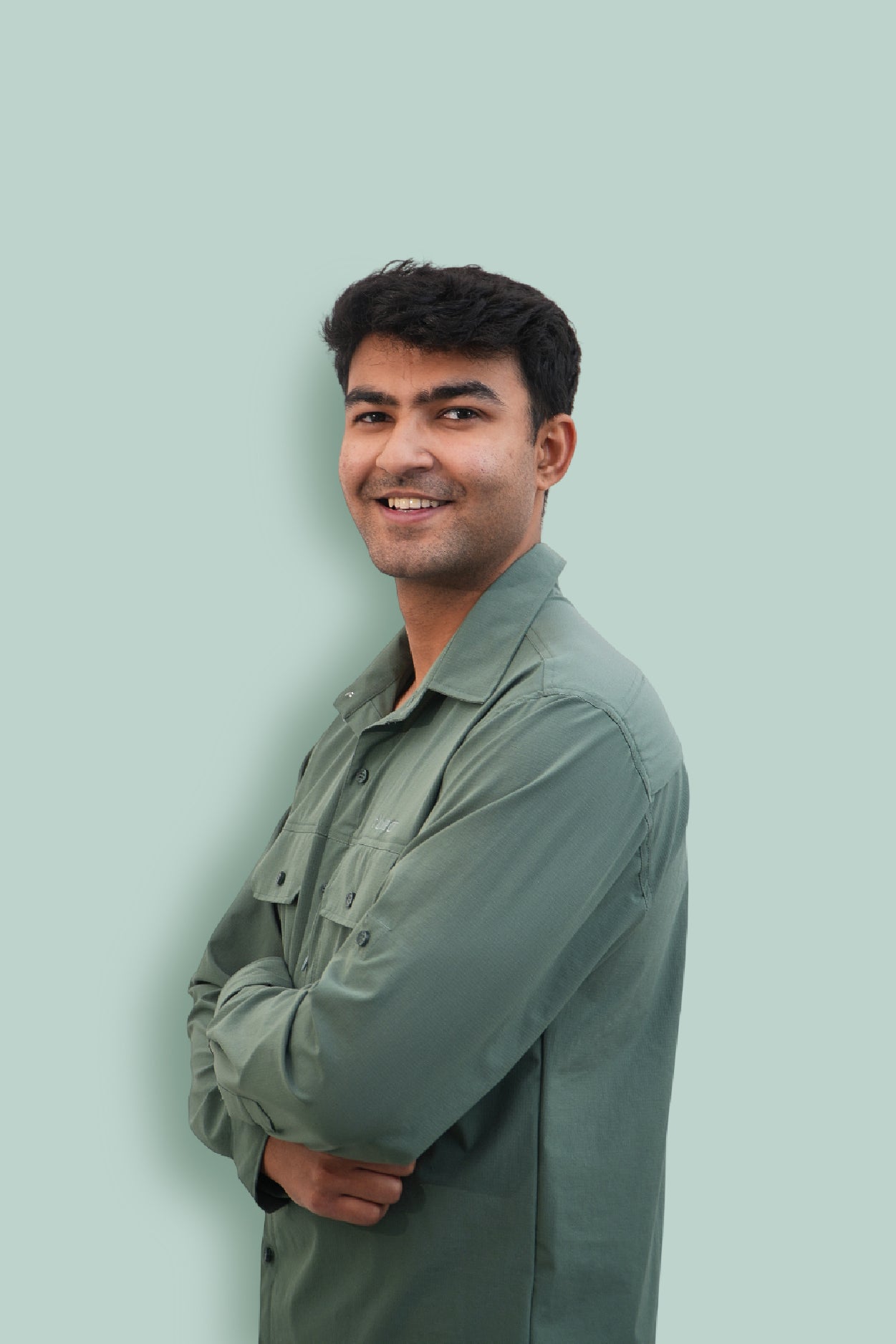 Nilgiris Full Sleeves Airvent Shirt - Teal Green