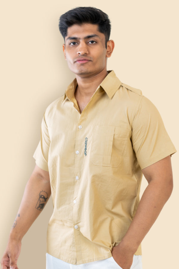 Ranthambore Unisex Half Sleeve Shirt  - Beige