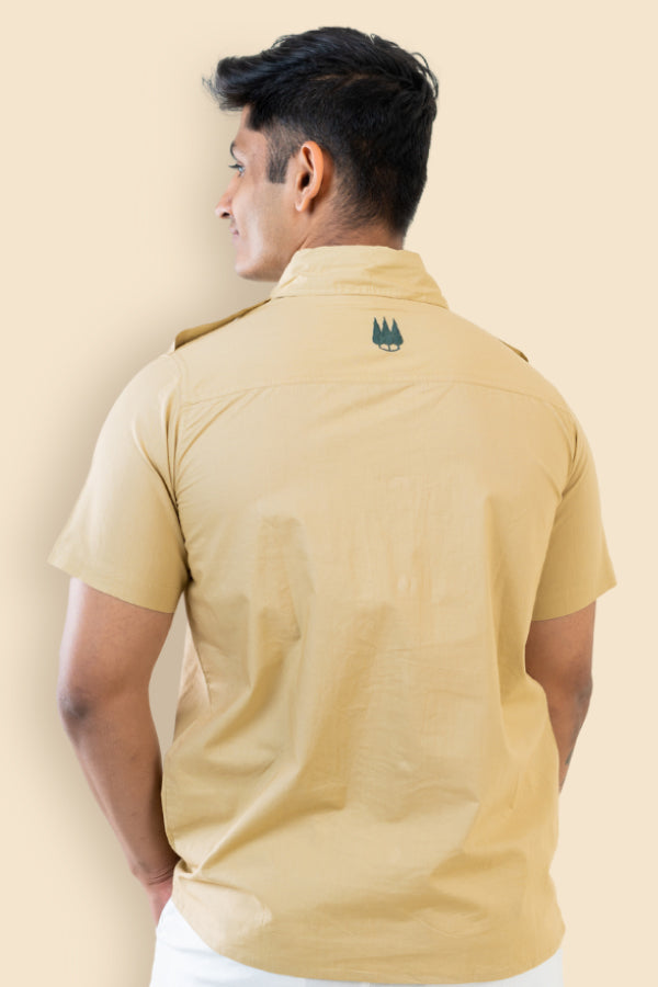 Ranthambore Unisex Half Sleeve Shirt  - Beige
