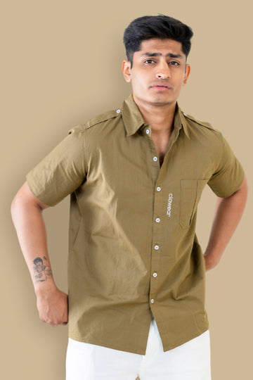 Ranthambore Unisex Half Sleeve Shirt - Brown