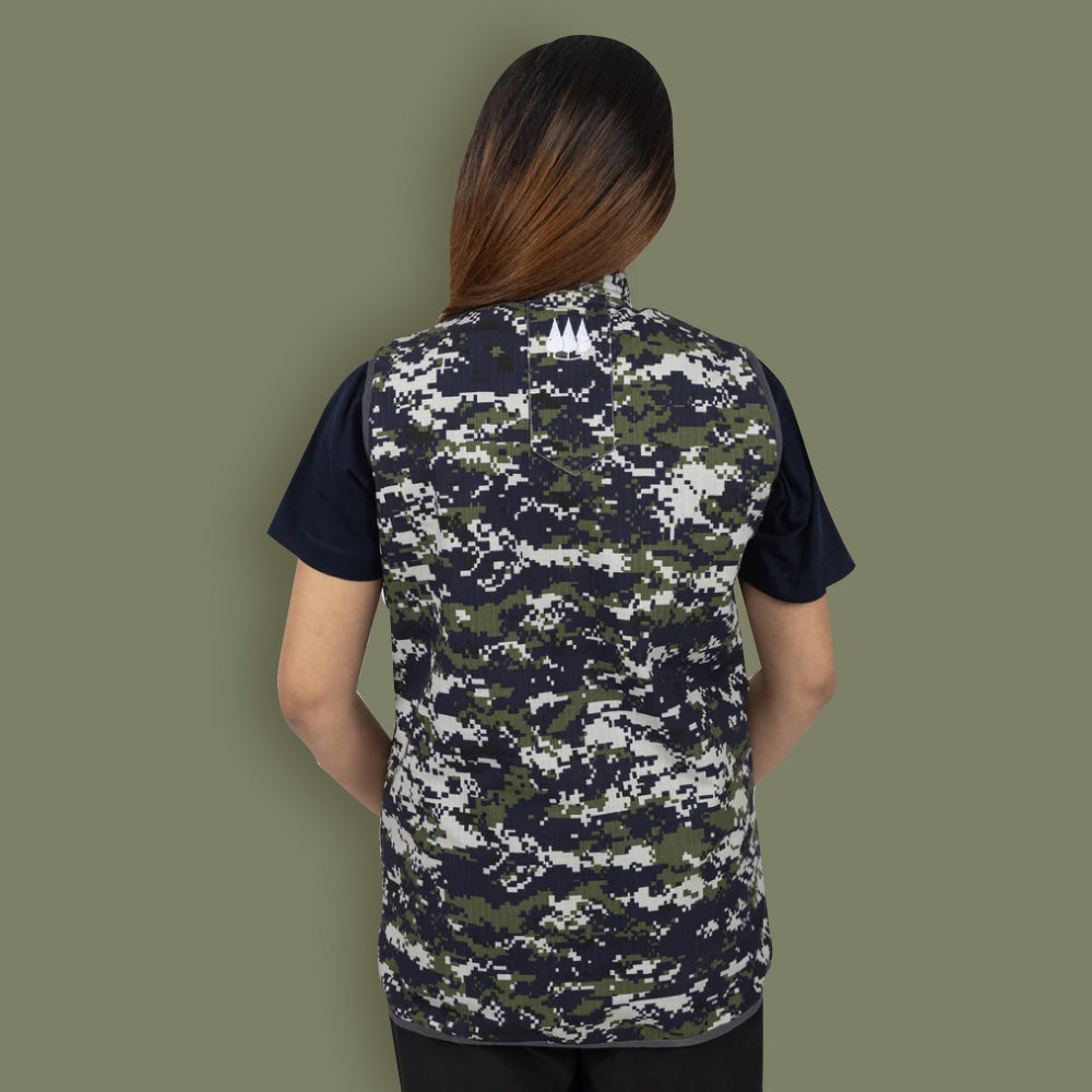 Sariska Quilted Unisex Half Jacket - Camouflage