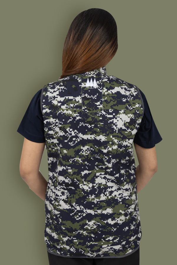 Sariska Quilted Unisex Half Jacket - Camouflage