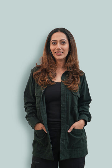 Aravali Full Sleeves Shacket - Dark Green