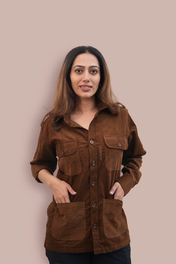 Aravali Full Sleeves Shacket - Copper