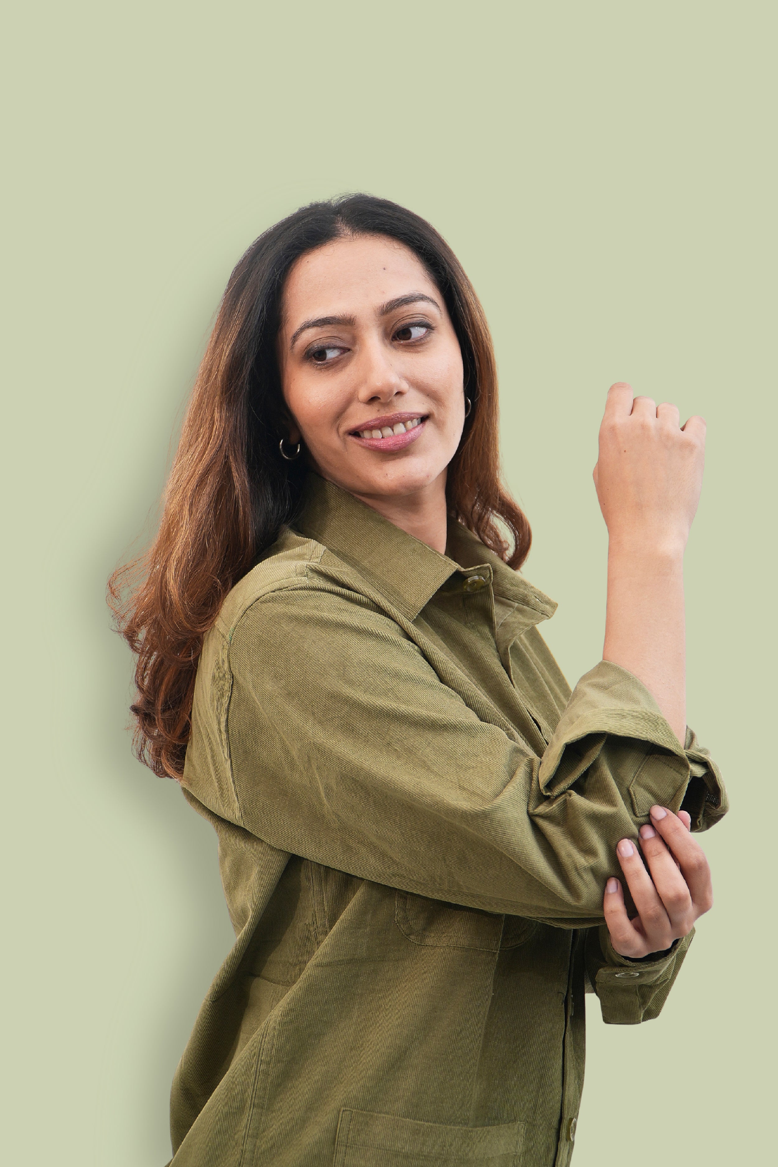 Aravali Full Sleeves Shacket - Light Green