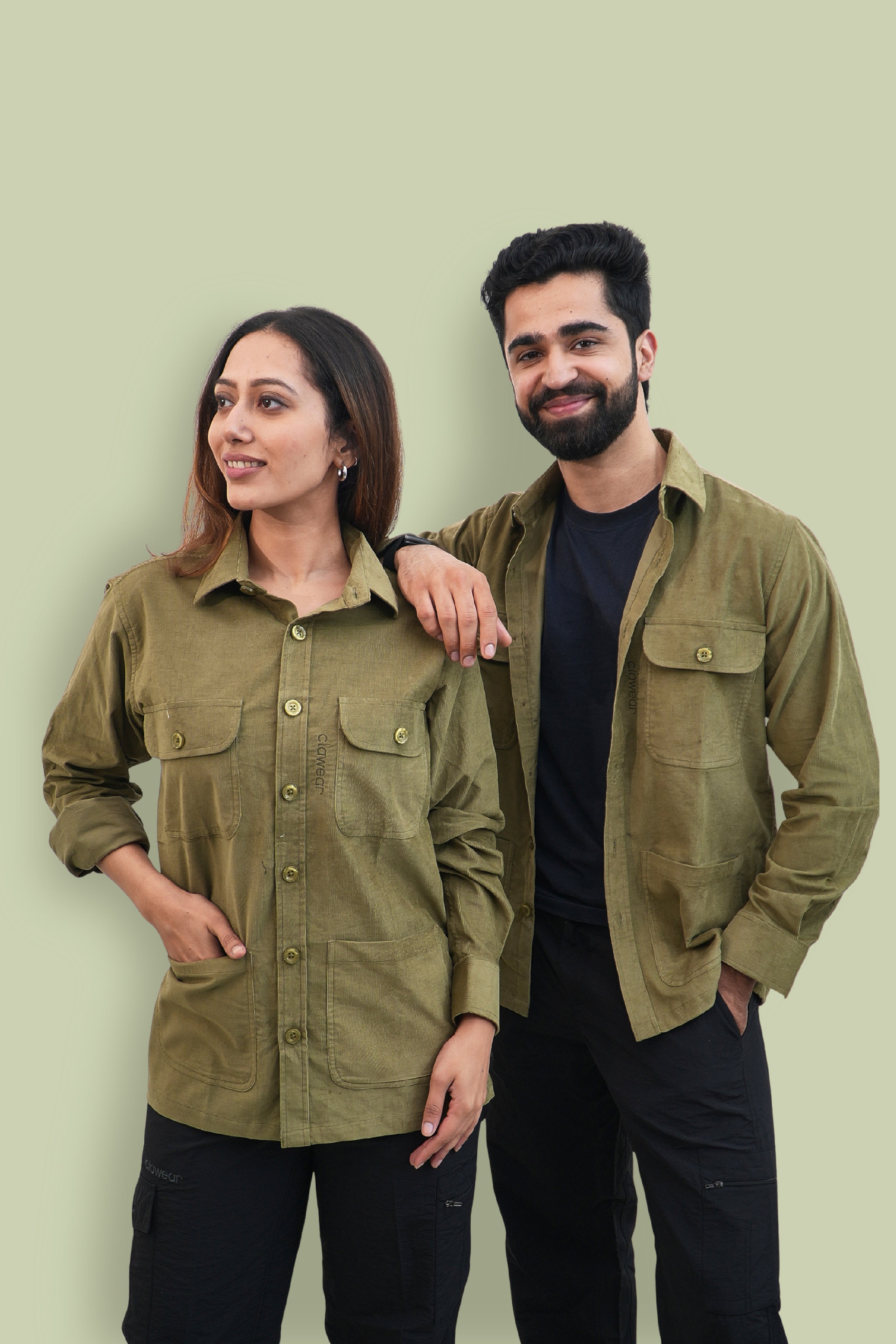 Aravali Full Sleeves Shacket - Light Green