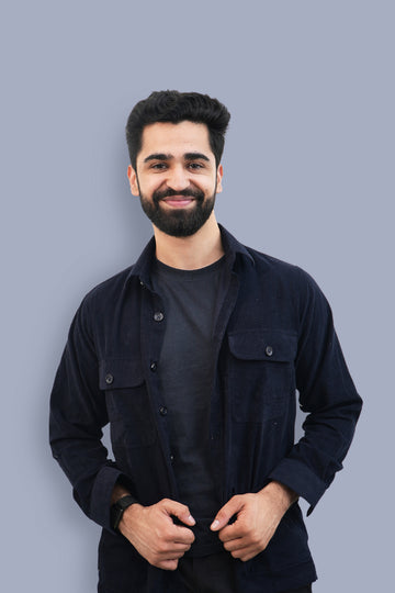 Aravali Full Sleeves Shacket - Navy blue
