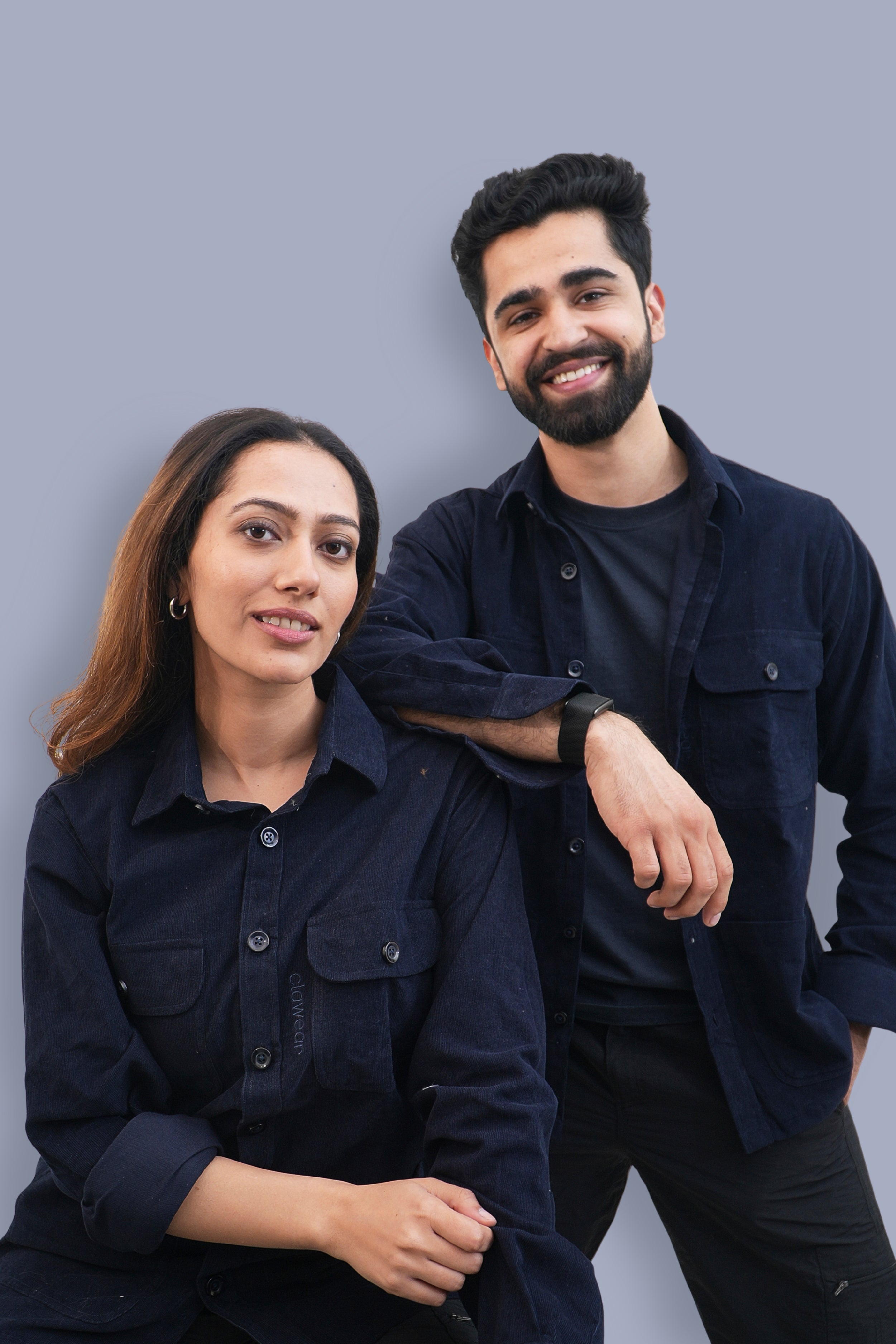 Aravali Full Sleeves Shacket - Navy blue