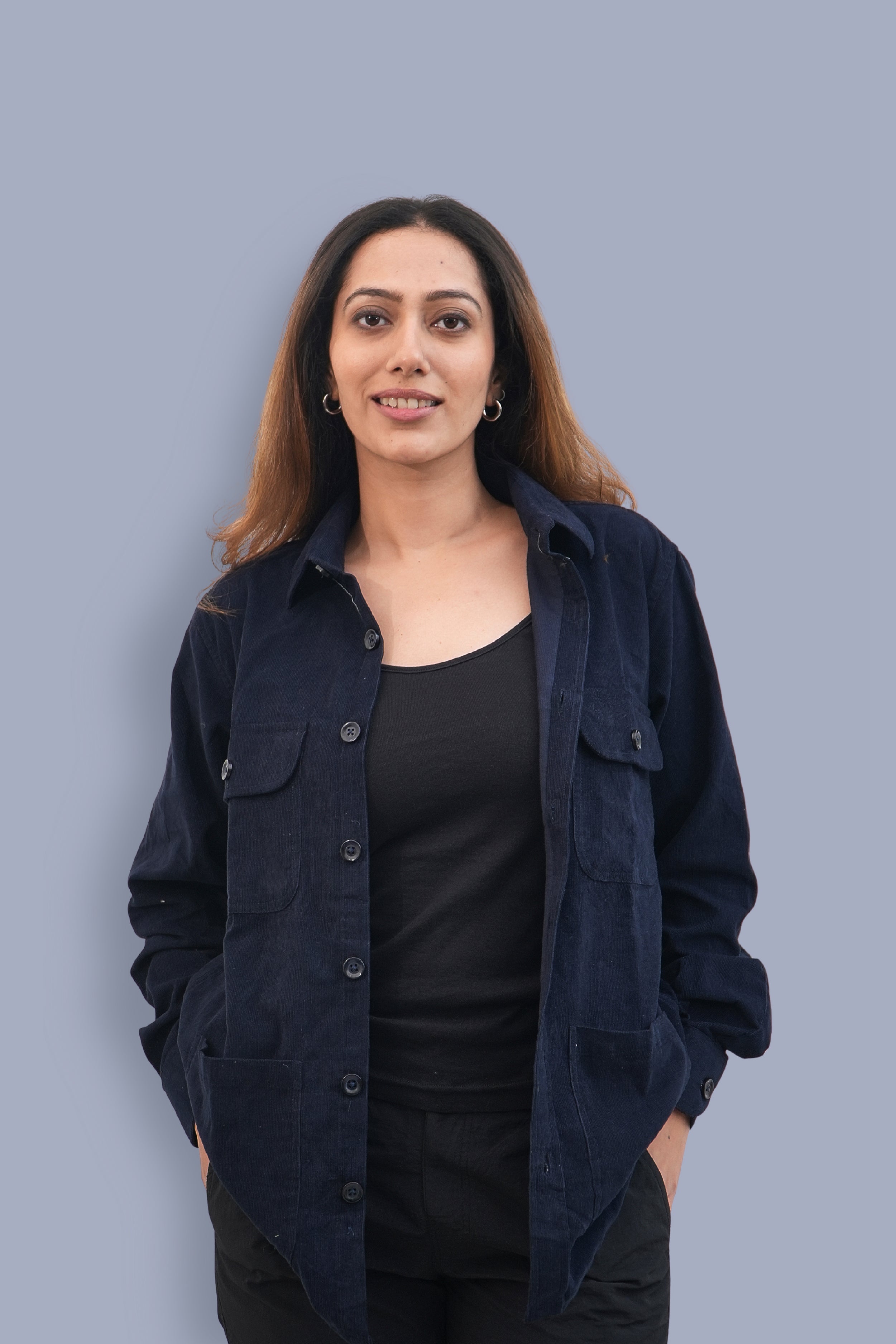 Aravali Full Sleeves Shacket - Navy blue