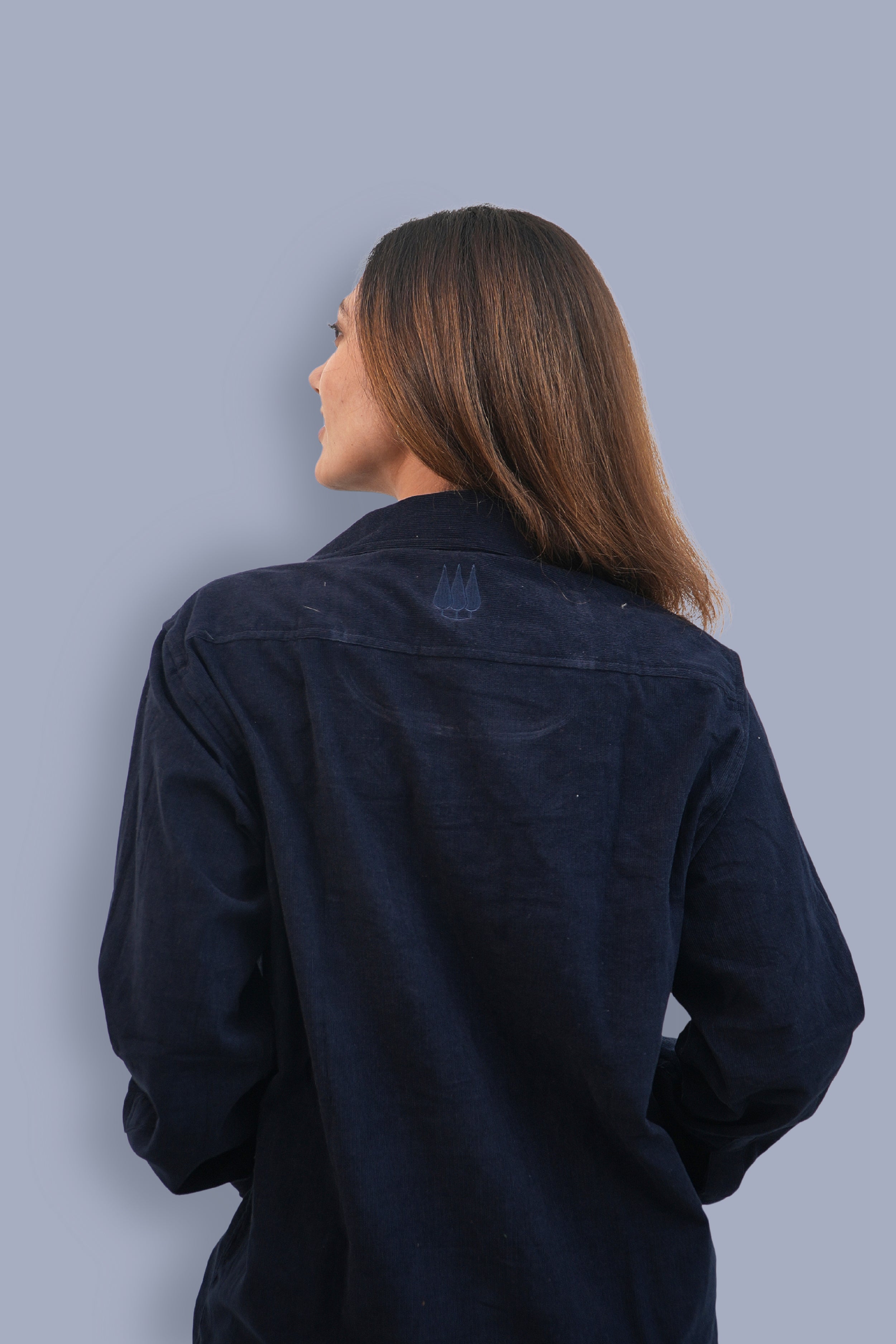 Aravali Full Sleeves Shacket - Navy blue