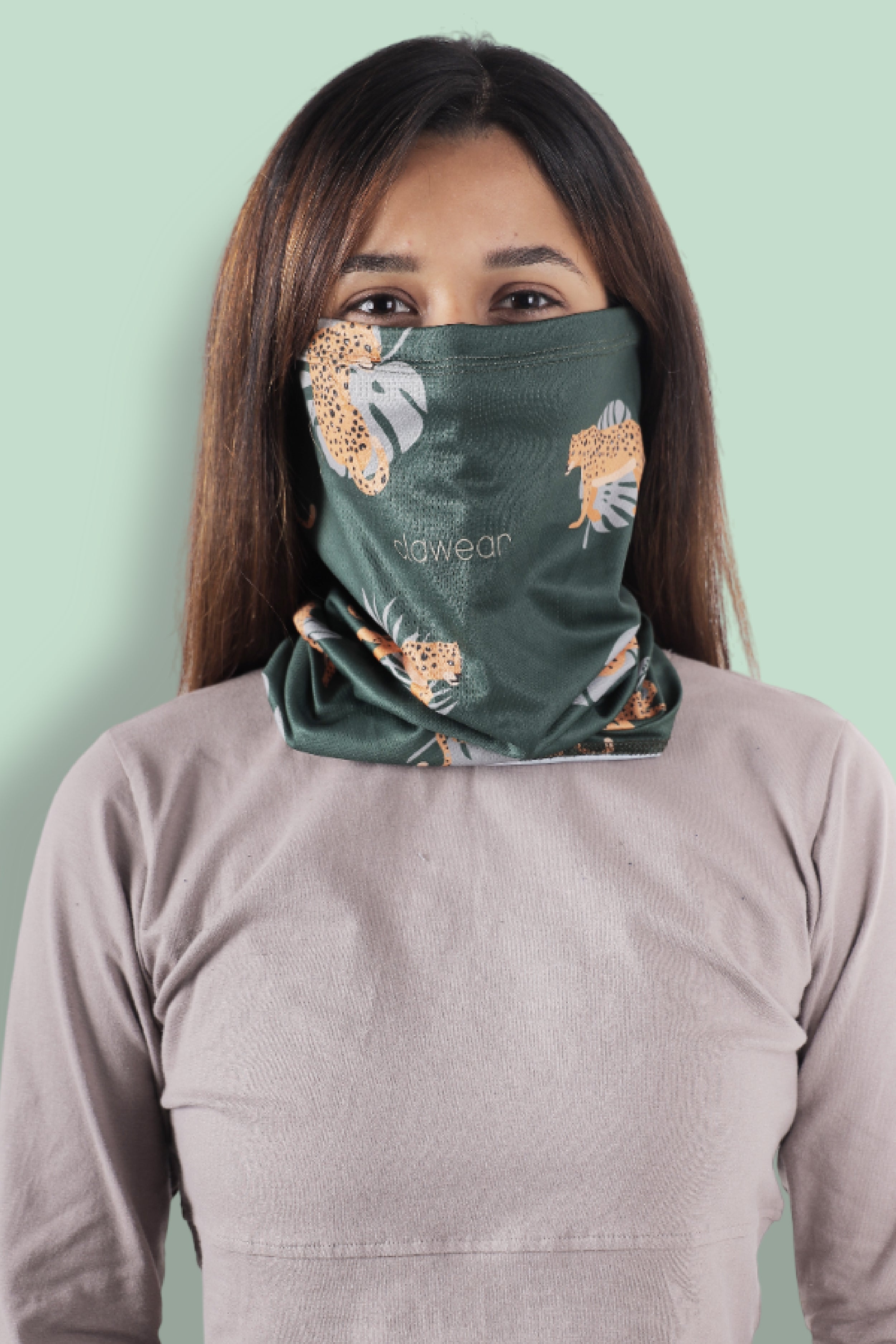 Thar Neck Buff - Green Leopard