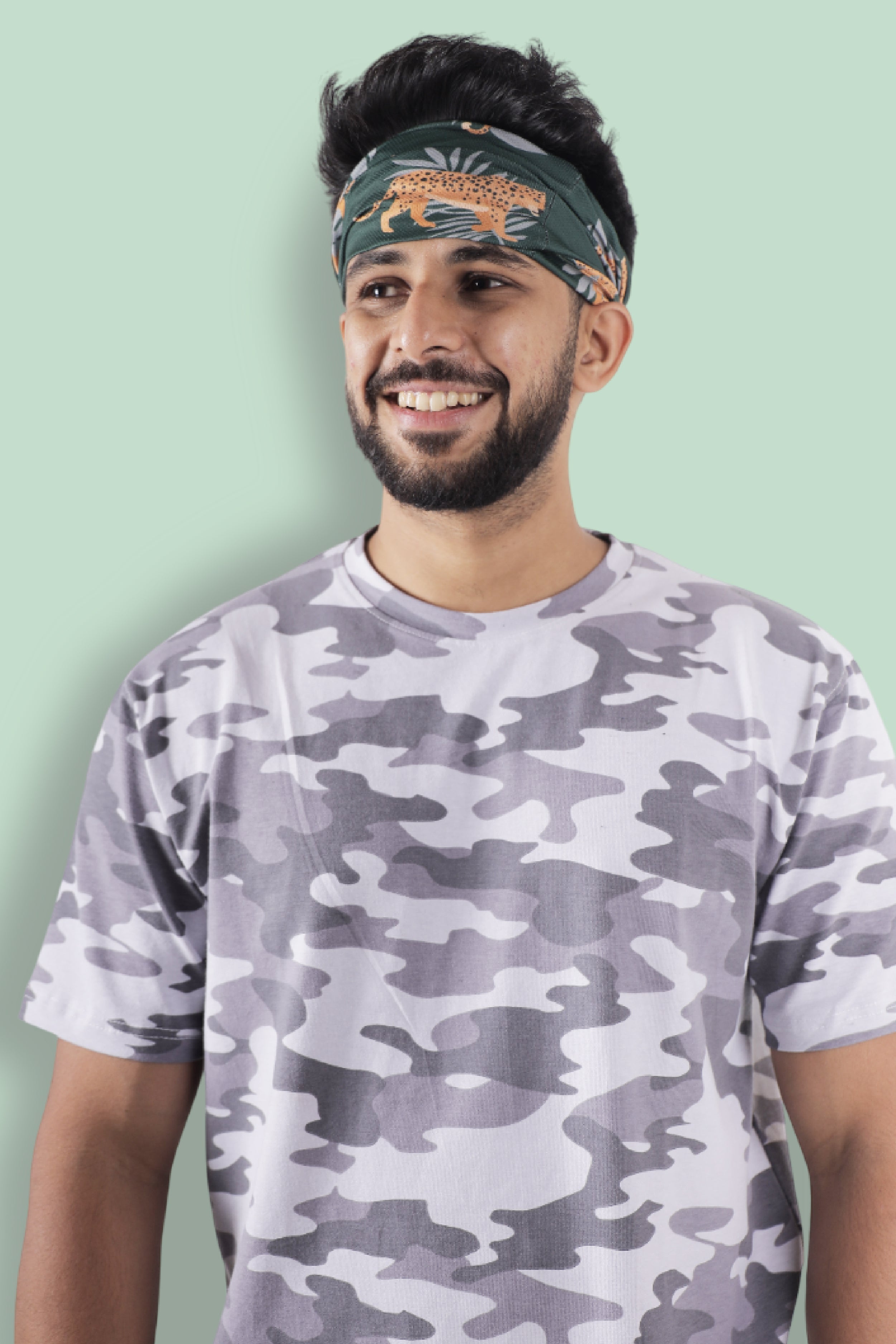 Thar Neck Buff - Green Leopard