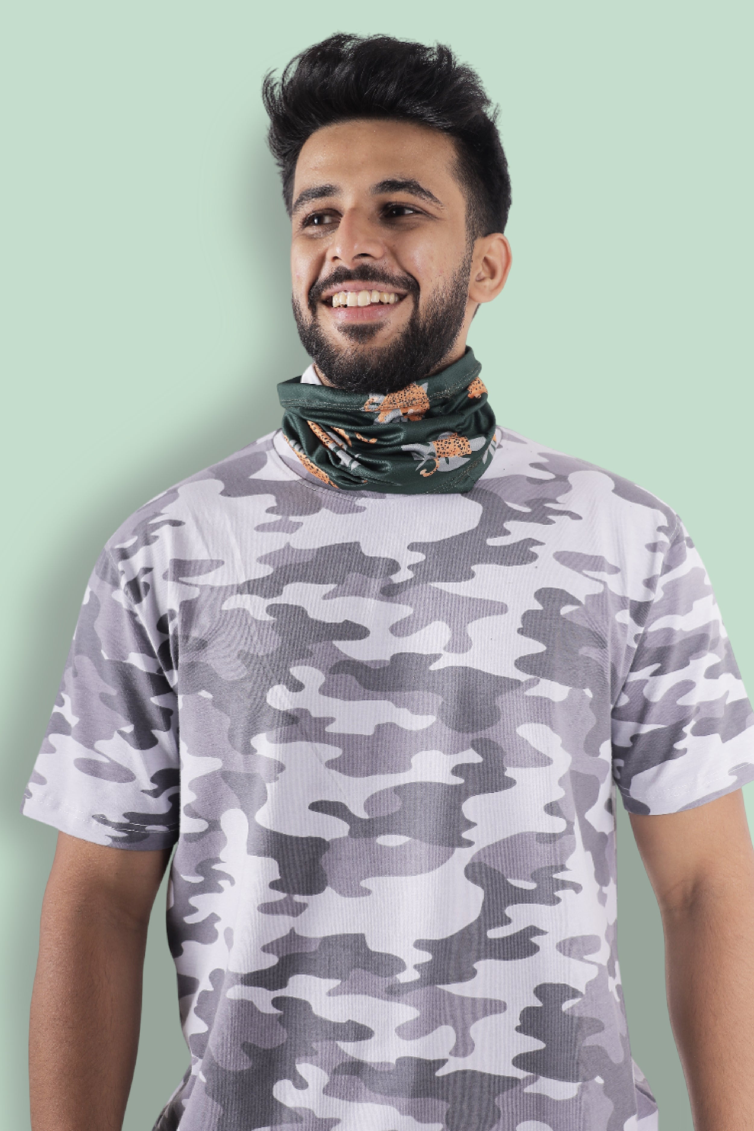 Thar Neck Buff - Green Leopard