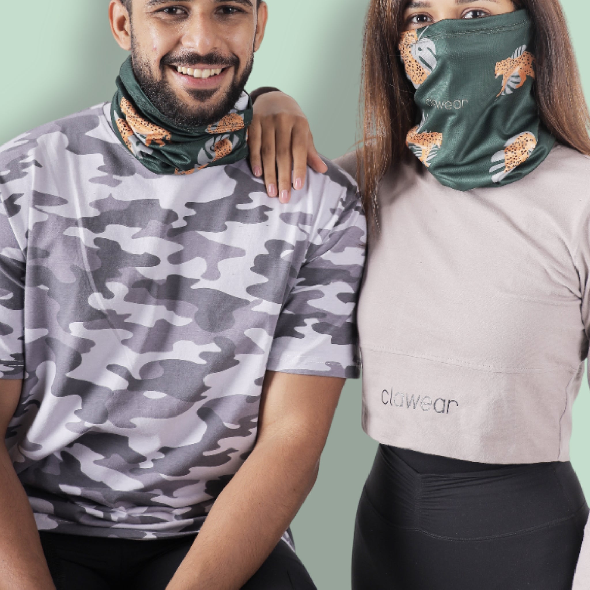Thar Neck Buff - Green Leopard