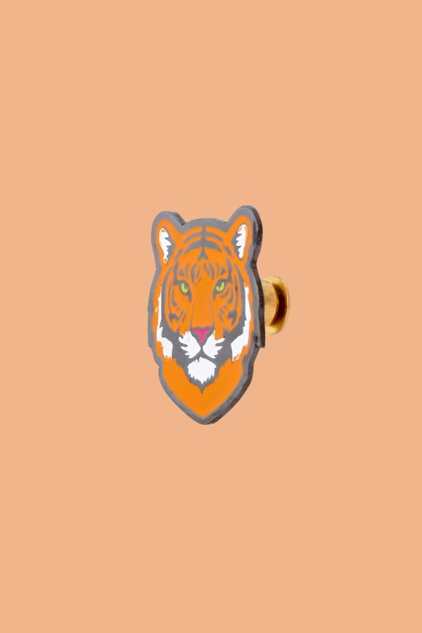 Wild Lapel Pin - Enameled Tiger