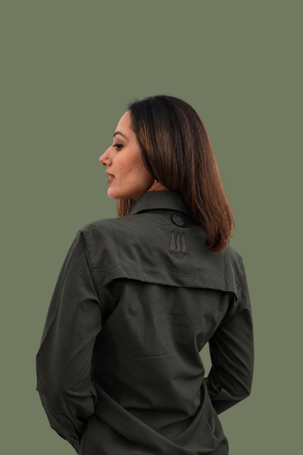 Nilgiris Full Sleeves Airvent Shirt - Olive Green