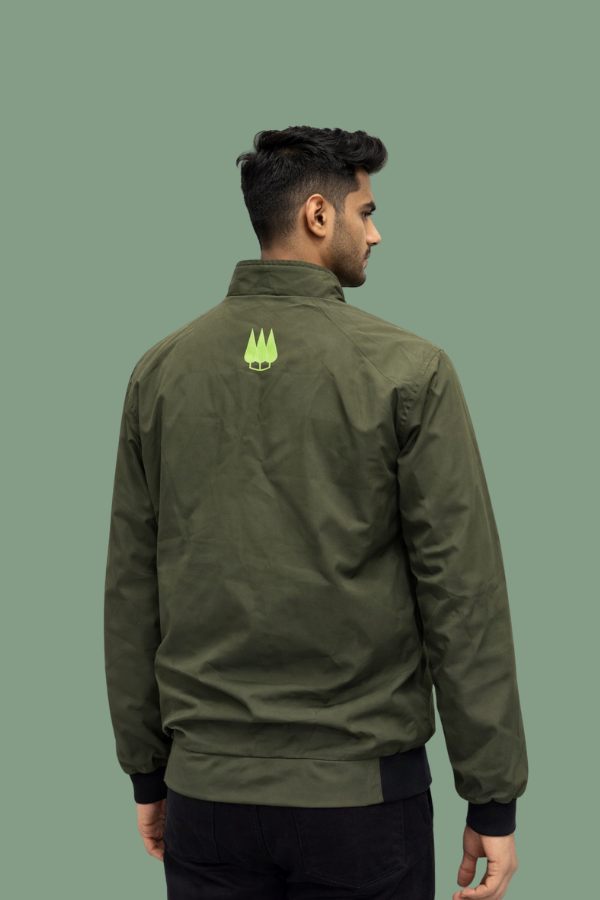 Kanha Reversible Unisex Jacket - Green/Light Grey