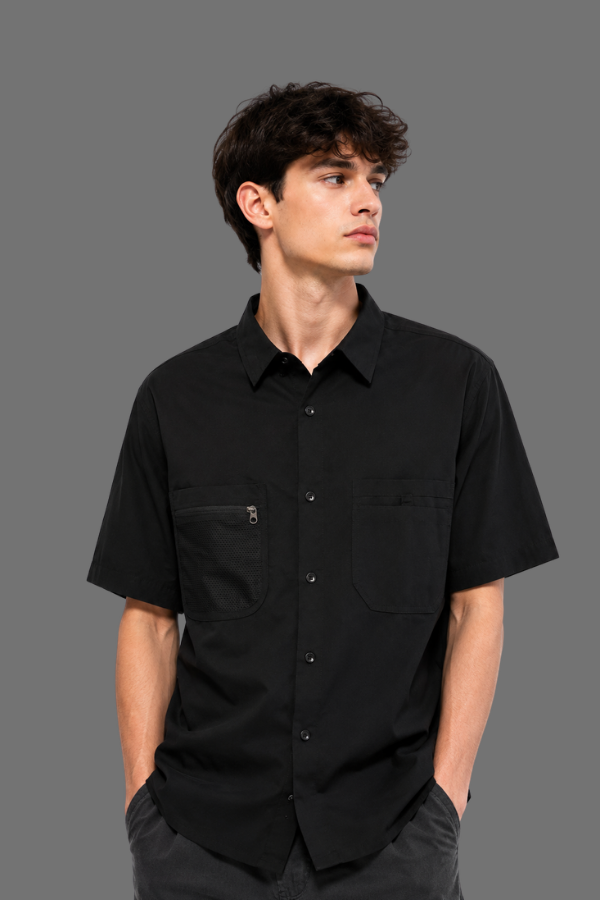 Havelock Half Sleeves Dry Fit Shirt - Black